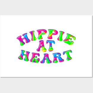 Tie Dyed HIPPIE AT HEART Posters and Art